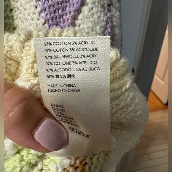 Free People Flower Child Poncho Sweater Hooded Tie Dye Patchwork size small - Picture 11 of 14